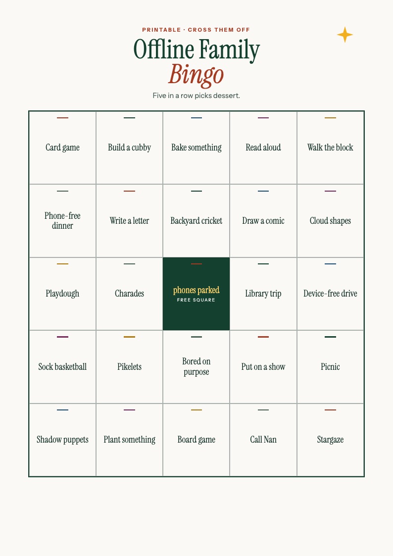 Offline Family Bingo