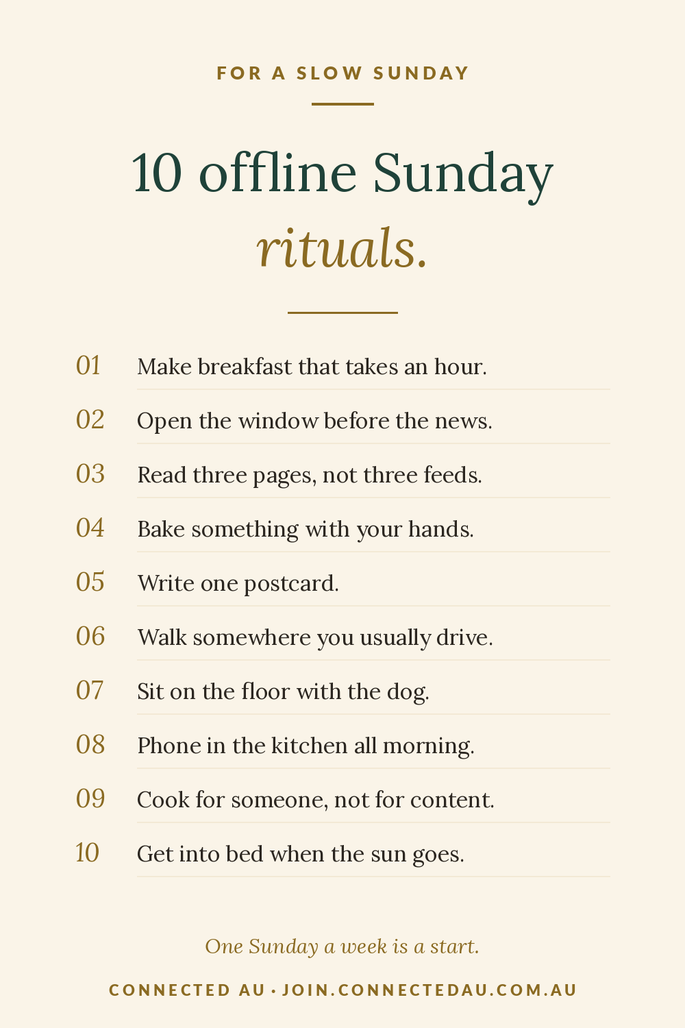 10 Offline Sunday Rituals