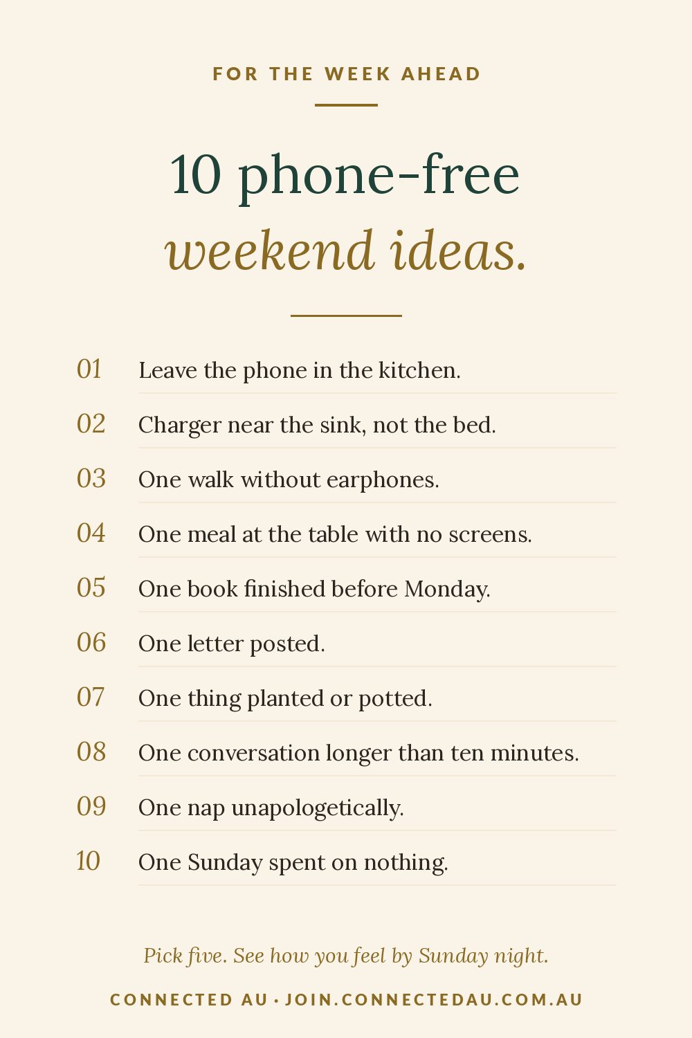 10 Phone-Free Weekend Ideas