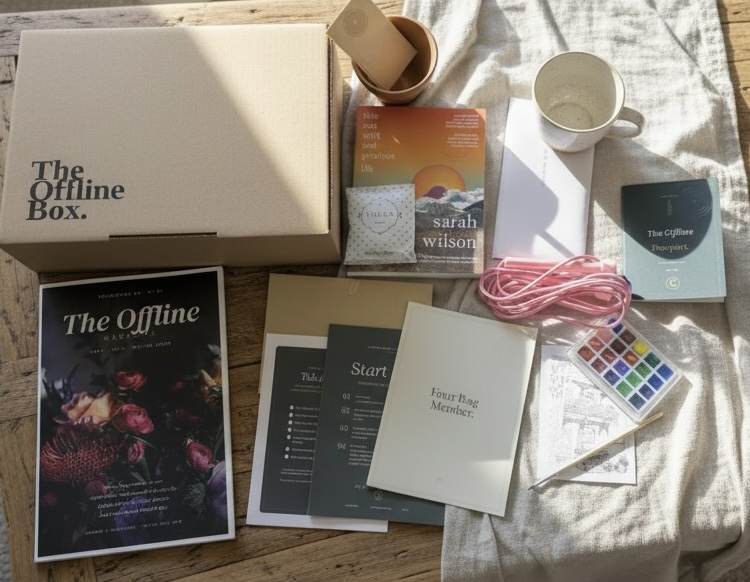 A box opened at a garden table