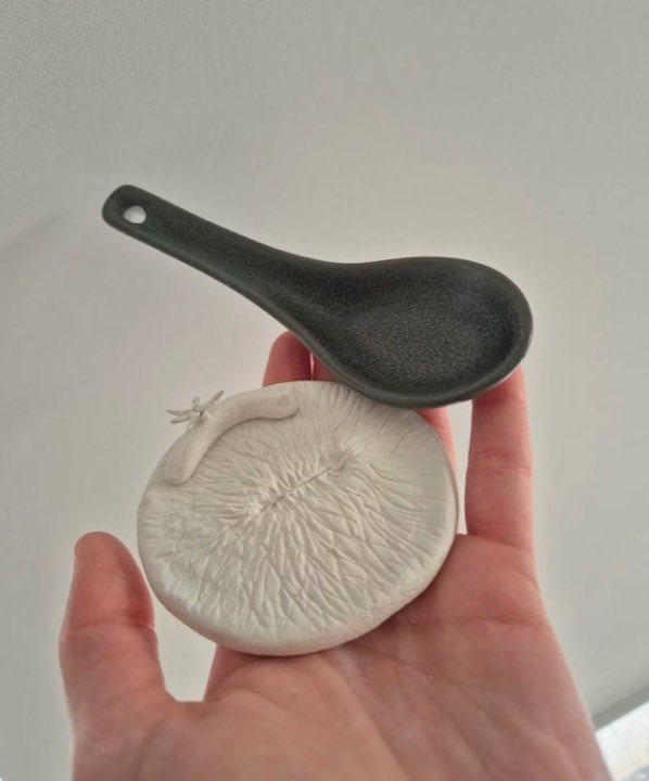 Made by a member: A clay dish, lizard included