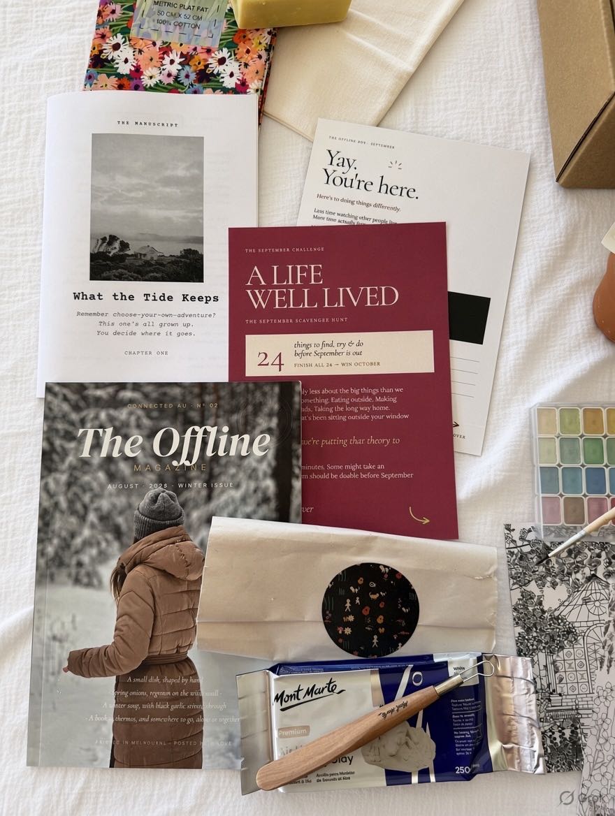 The magazine, the Manuscript and the monthly challenge card