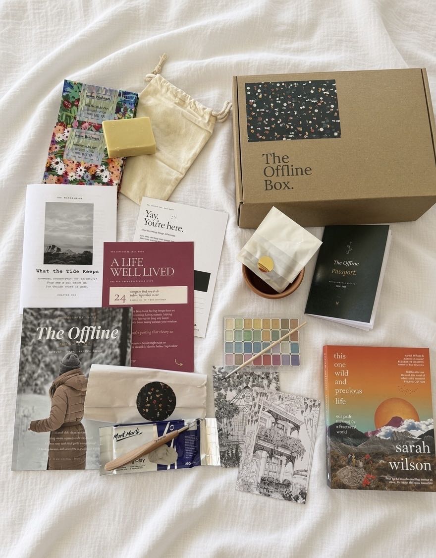 Everything that came in a recent box, laid out